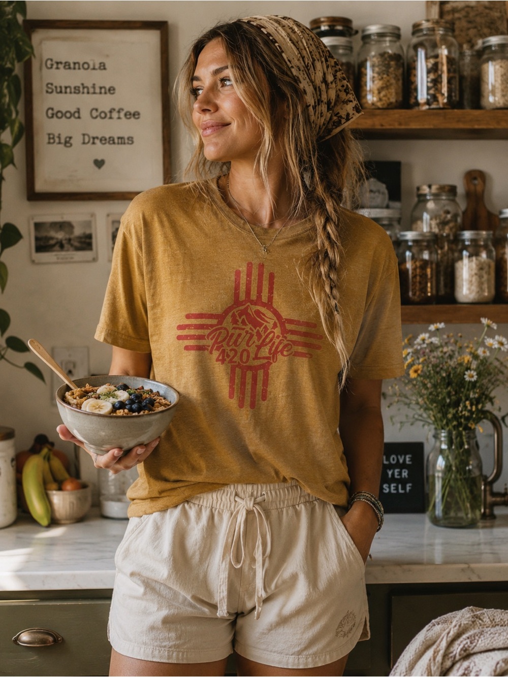 Soft Cozy Mustard T Shirt New Mexico